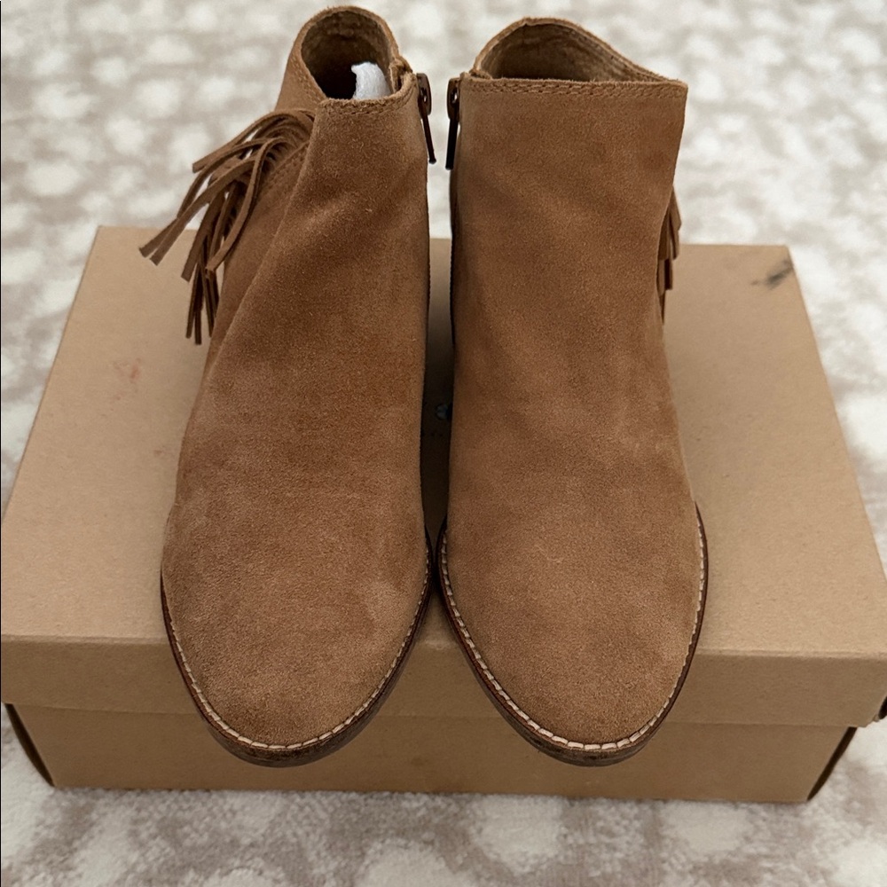 Lucky Brand Women's Brown Fringe Ankle Booties - Picture 4 of 5